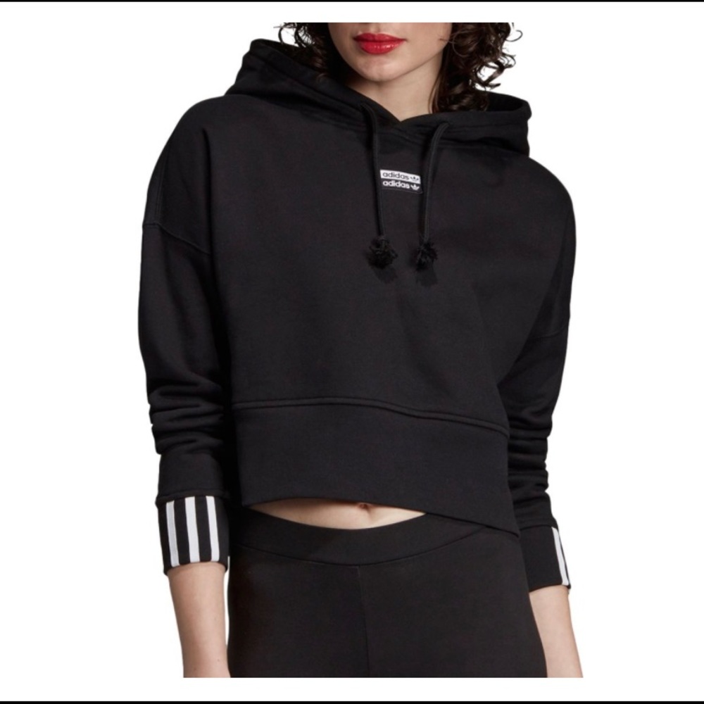 nwt adidas vocal cropped hoodie, large